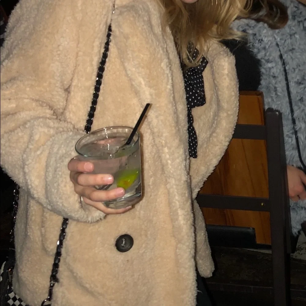 Free people tan teddy coat - Picture 3 of 5